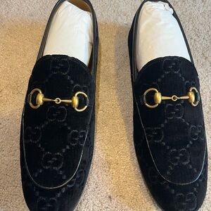 Gucci Black Velvet Horsebit Loafers for Men